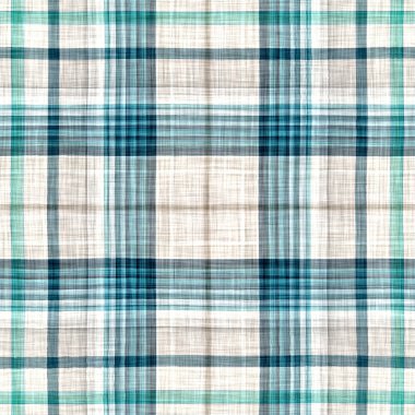  Seamless sailor flannel textile gingham repeat swatch.Teal rustic coastal beach house check fabric tile.