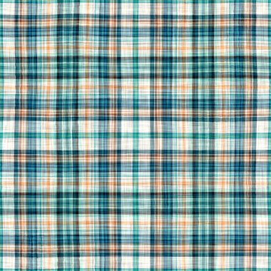  Seamless sailor flannel textile gingham repeat swatch.Teal rustic coastal beach house check fabric tile.
