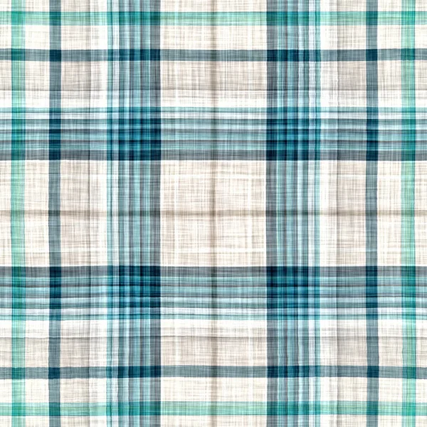 Seamless Sailor Flannel Textile Gingham Repeat Swatch Teal Rustic Coastal — Zdjęcie stockowe