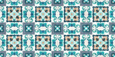  Modern nantucket summer printed edging time fabric. Banner ribbon in seamless repeat.Teal beach house border in coastal style patchwork pattern.