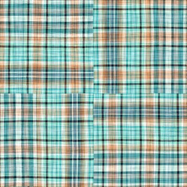  Seamless sailor flannel textile gingham repeat swatch.Teal rustic coastal beach house check fabric tile.