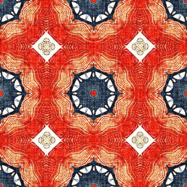  Kıyılarda yaşayan denizcilik tarzında kusursuz bir desen. Modern soyut pamuk keten efekt kumaş arka planı. Lacivert kırmızı azulejos fayans tarzı muz desenli eşarp..