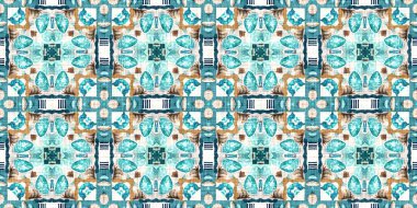  Modern nantucket summer printed edging time fabric. Banner ribbon in seamless repeat.Teal beach house border in coastal style patchwork pattern.