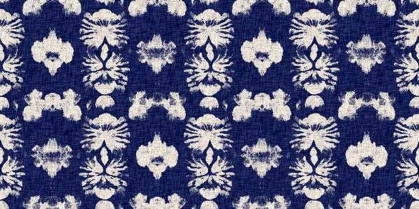 Fashion edging ribbon trim for beach wear. Masculine shirt tie dye effect. Repeatable woven endless band. Summer indigo batik block print dyed motif seamless border pattern.