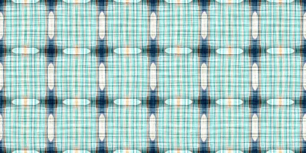 Seamless Sailor Flannel Edging Trim Textile Gingham Rustic Banner Ribbon — Stock Fotó