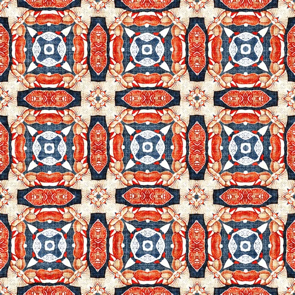 Seamless Pattern Coastal Living Maritime Style Design Modern Abstract Cotton — Stockfoto