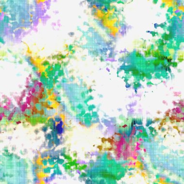  Kusursuz renkli lekeli uzay boyalı efekt modayı. Yumuşak döşenmiş arka plan. Dağınık yaz kravatlı batik plaj aşınma desenli.