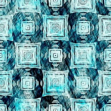  Modern rustik nantucket, denizcilik tarzında kumaş tekstil etkisine zarar vermiştir. Kravat boyası, ev dekoru, geometrik tasarım. Ege Teal yeşili grunge çamaşır izi deseni..