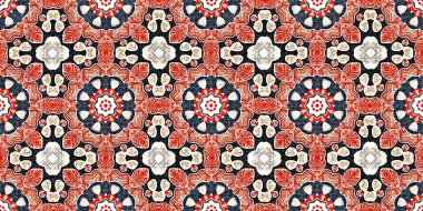  Nantucket tarzı dekoratif tasarımlı erkeksi moda süsleme afişi. Bitmek bilmeyen tekrarlanabilir kaset. Retro mavi desen çarpışma geometrik bandana kenarı. 