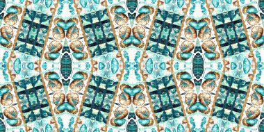  Modern nantucket summer printed edging time fabric. Banner ribbon in seamless repeat.Teal beach house border in coastal style patchwork pattern.