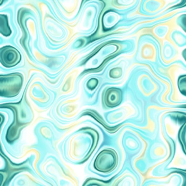 Washed Teal Wavy Blur Melange Seamless Pattern Aquarelle Effect Boho — Stock fotografie