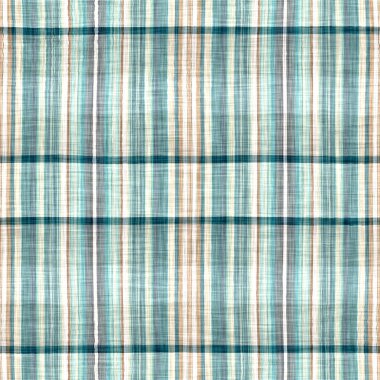  Seamless sailor flannel textile gingham repeat swatch.Teal rustic coastal beach house check fabric tile.