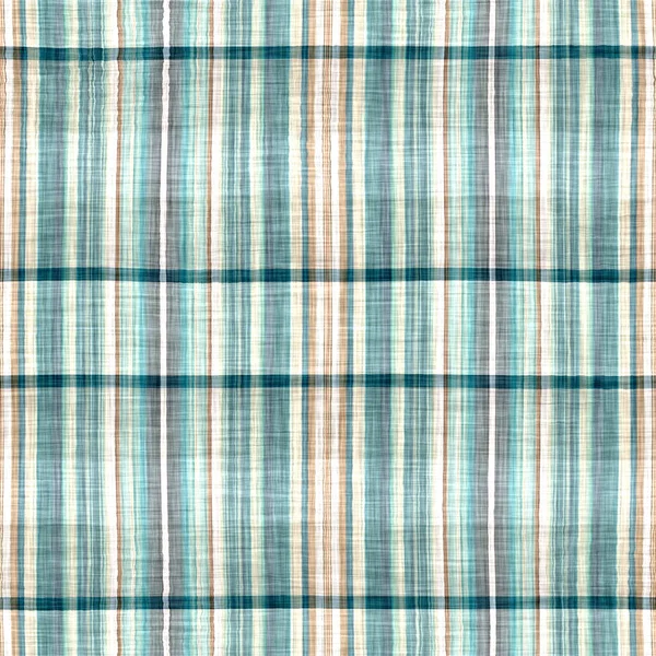 Seamless Sailor Flannel Textile Gingham Repeat Swatch Teal Rustic Coastal — Stock Fotó