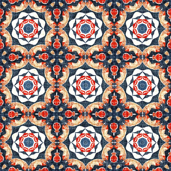 Seamless Pattern Coastal Living Maritime Style Design Modern Abstract Cotton — Stockfoto