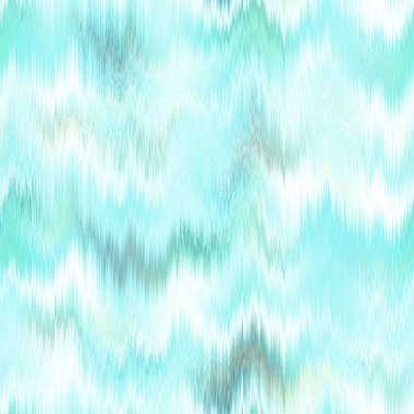  Aquarelle effect boho fashion fabric for coastal nautical stripe wallpaper background. Stripe with blurry gradient tileable swatch. Washed teal wavy ikat seamless pattern.
