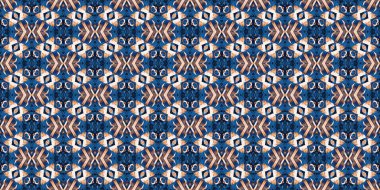  Seamless coastal geometrical floral mosaic effect banner. Ornamental blur bleed arabesque summer fashion repeat edge trim.Blue white watercolor azulejo tile border background.