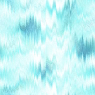  Aquarelle effect boho fashion fabric for coastal nautical stripe wallpaper background. Stripe with blurry gradient tileable swatch. Washed teal wavy ikat seamless pattern.