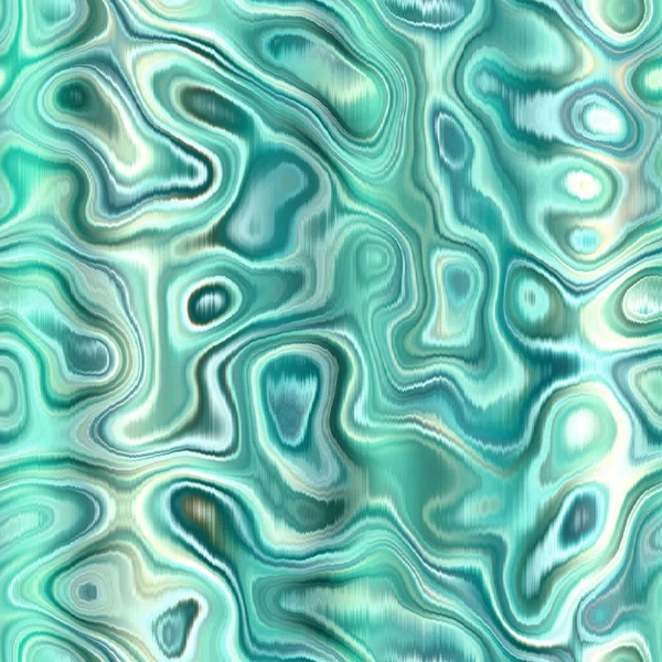 Washed Teal Wavy Blur Melange Seamless Pattern Aquarelle Effect Boho — Stock Fotó