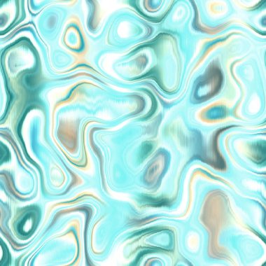 Washed teal wavy blur melange seamless pattern. Aquarelle effect boho fashion fabric for coastal nautical blotchy wallpaper background.. Dyed reflection washed with blurry gradient tile able swatch.