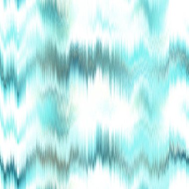  Aquarelle effect boho fashion fabric for coastal nautical stripe wallpaper background. Stripe with blurry gradient tileable swatch. Washed teal wavy ikat seamless pattern.