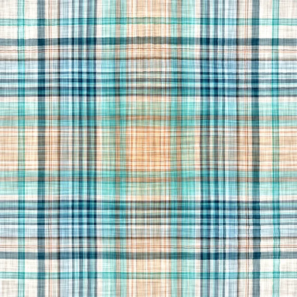 Seamless sailor flannel textile gingham repeat swatch.Teal rustic coastal beach house check fabric tile.