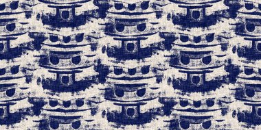  Fashion edging ribbon trim for beach wear. Masculine shirt tie dye effect. Repeatable woven endless band. Summer indigo batik block print dyed motif seamless border pattern.