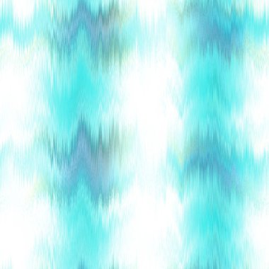  Aquarelle effect boho fashion fabric for coastal nautical stripe wallpaper background. Stripe with blurry gradient tileable swatch. Washed teal wavy ikat seamless pattern.