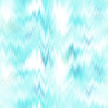  Aquarelle effect boho fashion fabric for coastal nautical stripe wallpaper background. Stripe with blurry gradient tileable swatch. Washed teal wavy ikat seamless pattern.