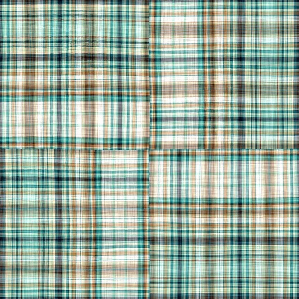 Seamless sailor flannel textile gingham repeat swatch.Teal rustic coastal beach house check fabric tile.