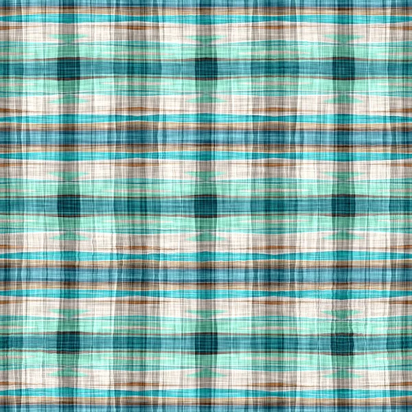 Seamless Sailor Flannel Textile Gingham Repeat Swatch Teal Rustic Coastal — Stockfoto