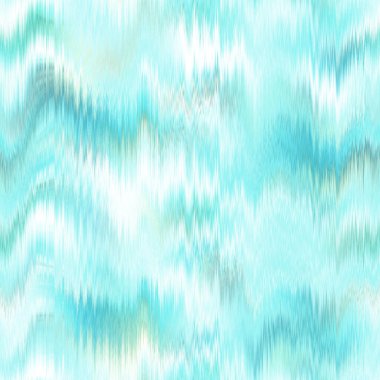  Aquarelle effect boho fashion fabric for coastal nautical stripe wallpaper background. Stripe with blurry gradient tileable swatch. Washed teal wavy ikat seamless pattern.