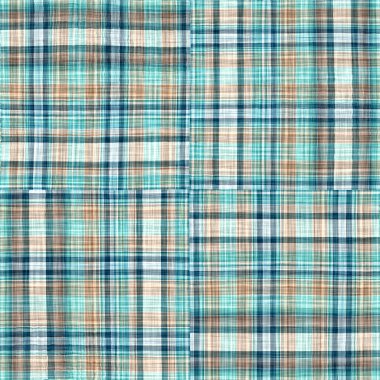  Seamless sailor flannel textile gingham repeat swatch.Teal rustic coastal beach house check fabric tile.