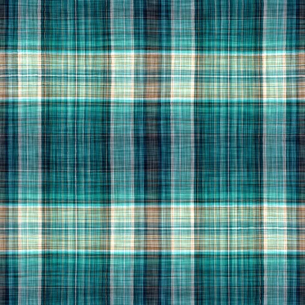 Seamless Sailor Flannel Textile Gingham Repeat Swatch Teal Rustic Coastal — Stockfoto