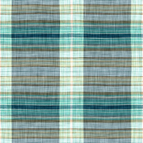 Seamless Sailor Flannel Textile Gingham Repeat Swatch Teal Rustic Coastal — 스톡 사진