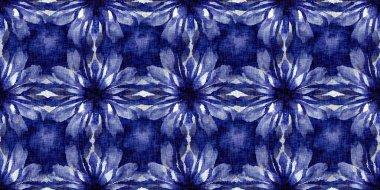  Fashion endless trim ribbon edge for beach wear. Masculine shirt tie dye effect. Repeat woven textile banner.Summer indigo bandana dyed motif seamless blur bleed border pattern.