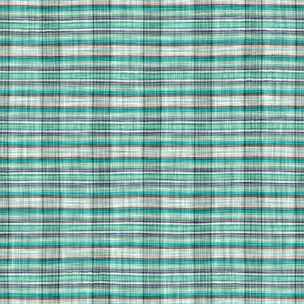 Seamless Sailor Flannel Textile Gingham Repeat Swatch Teal Rustic Coastal — Stock Fotó