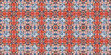  Nantucket tarzı dekoratif tasarımlı erkeksi moda süsleme afişi. Bitmek bilmeyen tekrarlanabilir kaset. Retro mavi desen çarpışma geometrik bandana kenarı. 