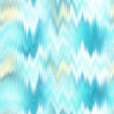  Aquarelle effect boho fashion fabric for coastal nautical stripe wallpaper background. Stripe with blurry gradient tileable swatch. Washed teal wavy ikat seamless pattern.