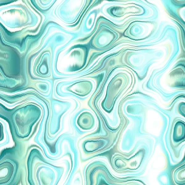 Washed Teal Wavy Blur Melange Seamless Pattern Aquarelle Effect Boho — 图库照片