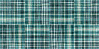  Seamless sailor flannel edging trim textile. Gingham rustic banner ribbon endless tape.Teal rustic coastal beach house border check fabric tile.