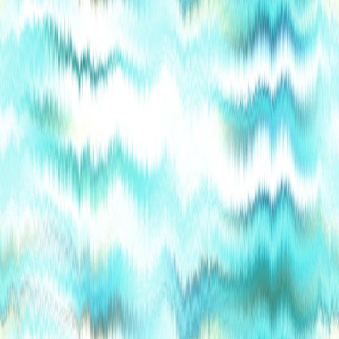  Aquarelle effect boho fashion fabric for coastal nautical stripe wallpaper background. Stripe with blurry gradient tileable swatch. Washed teal wavy ikat seamless pattern.