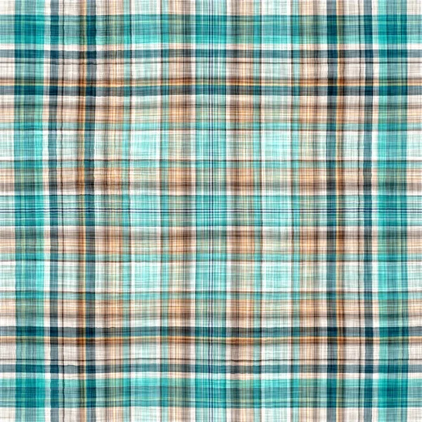 Seamless Sailor Flannel Textile Gingham Repeat Swatch Teal Rustic Coastal — Foto Stock