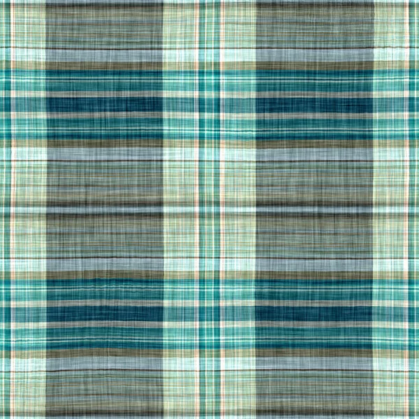 Seamless Sailor Flannel Textile Gingham Repeat Swatch Teal Rustic Coastal — Photo