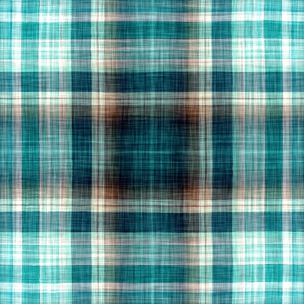 Seamless Sailor Flannel Textile Gingham Repeat Swatch Teal Rustic Coastal — Photo