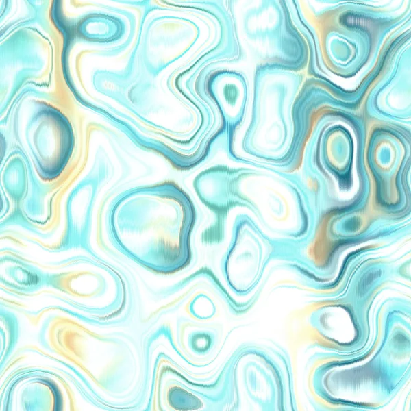 Washed Teal Wavy Blur Melange Seamless Pattern Aquarelle Effect Boho — Fotografia de Stock