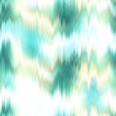  Aquarelle effect boho fashion fabric for coastal nautical stripe wallpaper background. Stripe with blurry gradient tileable swatch. Washed teal wavy ikat seamless pattern.