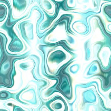 Washed teal wavy blur melange seamless pattern. Aquarelle effect boho fashion fabric for coastal nautical blotchy wallpaper background.. Dyed reflection washed with blurry gradient tile able swatch.