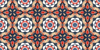  Nantucket tarzı dekoratif tasarımlı erkeksi moda süsleme afişi. Bitmek bilmeyen tekrarlanabilir kaset. Retro mavi desen çarpışma geometrik bandana kenarı. 