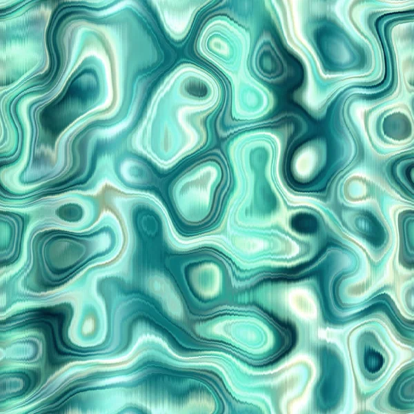 Washed Teal Wavy Blur Melange Seamless Pattern Aquarelle Effect Boho — Stock Photo, Image