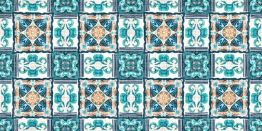  Modern nantucket summer printed edging time fabric. Banner ribbon in seamless repeat.Teal beach house border in coastal style patchwork pattern.